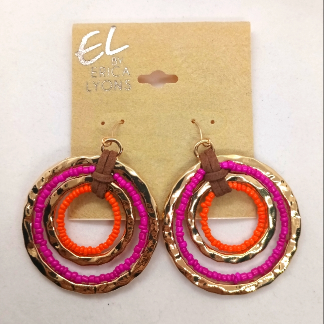 Erica Lyons Multi Colored Beaded Earrings 15$
